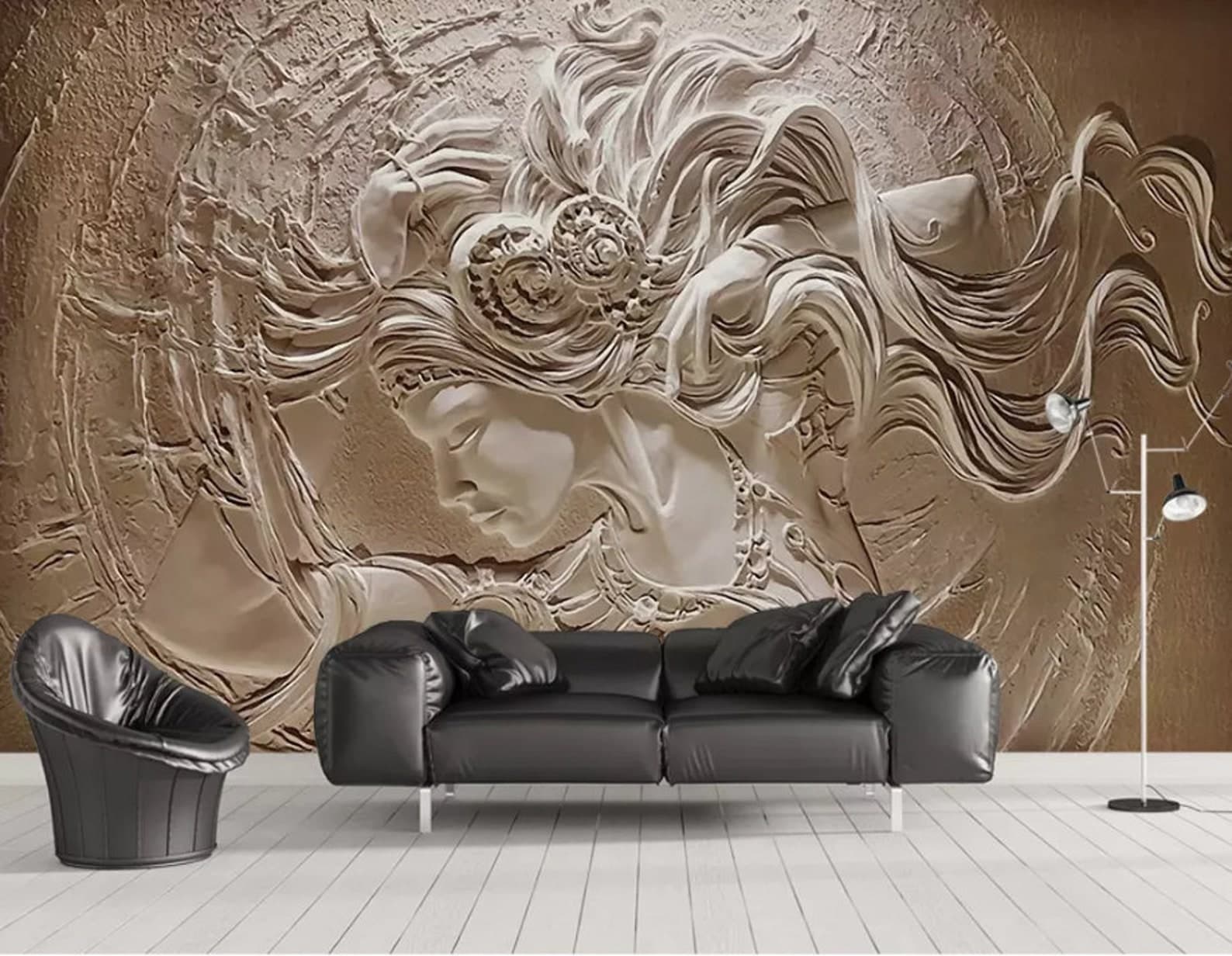 Blurred background of gypsum decor